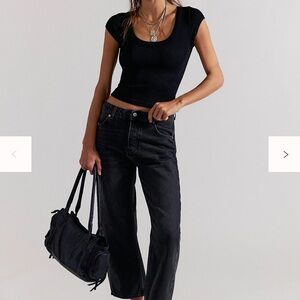 We The Free Charcoal Straight Leg Jeans